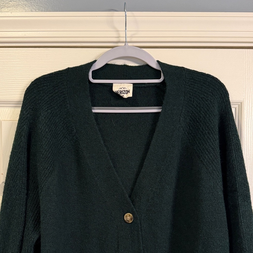 Classic Hunter Green Button-Up Cardigan - Picture 4 of 5